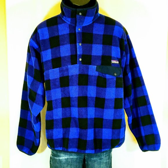 Patagonia Other - Patagonia Blue Buffalo Check Synchilla Snap T